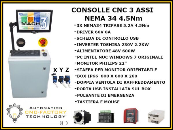 CONSOLLE CNC NEMA34 3 ASSI